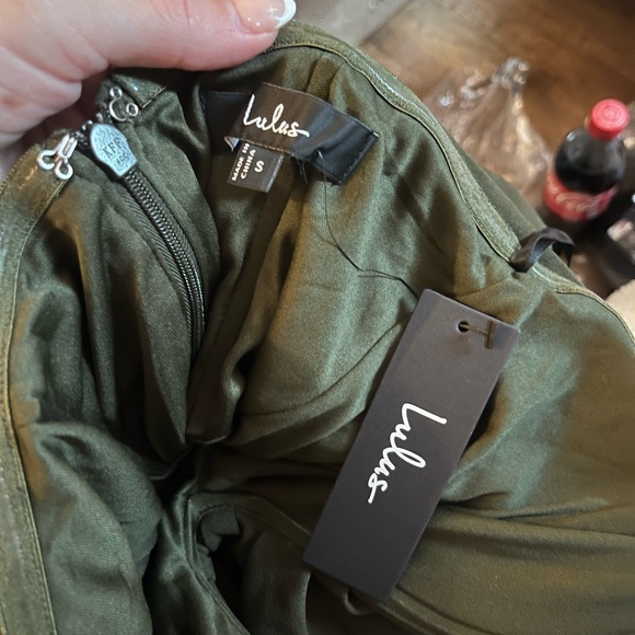 Lulus Thula Dark Olive Cutout U-Bar Column Maxi Dress - Picture 9 of 9